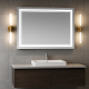 Dizajnové zrkadlo s LED, 70x90 cm, 3 farby svetla, hliník