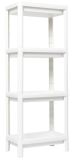 LINDA štvorposchodový regál, biely