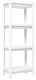 LINDA štvorposchodový regál, biely