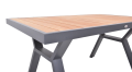 Jedálenský stôl na terasu hliník/teak grafit 138x80 cm