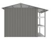 Záhradný plechový domček AMY X-B s regálmi a oknom, sivý
