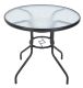 Záhradný stôl ZWMT Ø 80 cm kovový so sklenenou doskou