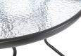 Záhradný stôl ZWMT Ø 80 cm kovový so sklenenou doskou