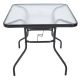 Záhradný stôl ZWMT, 80 x 80 cm, kov so sklenenou doskou
