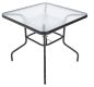 Záhradný stôl ZWMT, 80 x 80 cm, kov so sklenenou doskou