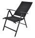 Záhradné polohovacie kreslo čierne hliníkové skladacie