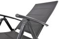 Záhradné polohovacie kreslo čierne hliníkové skladacie