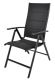 Záhradné polohovacie kreslo čierne hliníkové skladacie