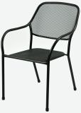 Kovové záhradné kreslo čierne, stohovateľné, 55x66x84 cm