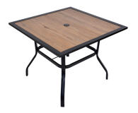 Kovový stôl na záhradu 94x94 cm, polywood, čierny