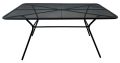 Čierny kovový záhradný stôl 160x90 cm, mriežkovaná doska