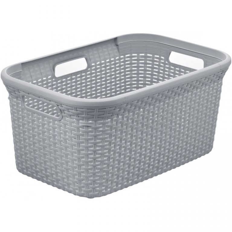 Obrázok Kôš na prádlo RATTAN STYLE 45 l - sv. šedý (00708-099)