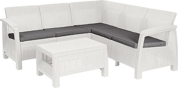 Obrázok ALLIBERT /225177/ ZAHRADNY SET CORFU II RELAX WHITE + GREY