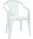 Záhradné plastové kreslo SICILIA biela