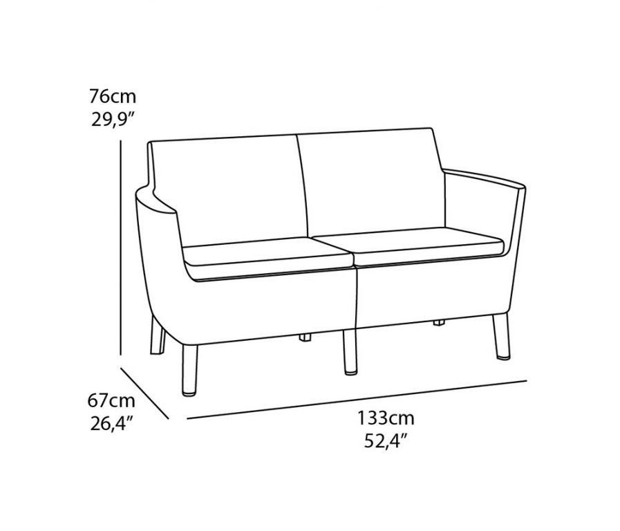 Obrázok SALEMO dvojmiestna sofa - grafit