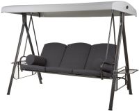 Hojdačka na záhradu pre 3 osoby, nastaviteľná, antracit