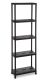 Plastový regál 180x60x30 cm, 5 políc, čierny, recyklovaný