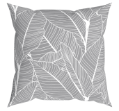 Dekoratívny vankúš VANESSA, sivé listy, 43 x 43 cm