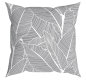 Dekoratívny vankúš VANESSA, sivé listy, 43 x 43 cm
