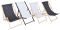 Záhradné skladacie lehátko Bahama čierne/biele, FSC buk