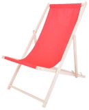 Polohovateľné záhradné lehátko z bukového dreva, červené