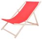 Polohovateľné záhradné lehátko z bukového dreva, červené
